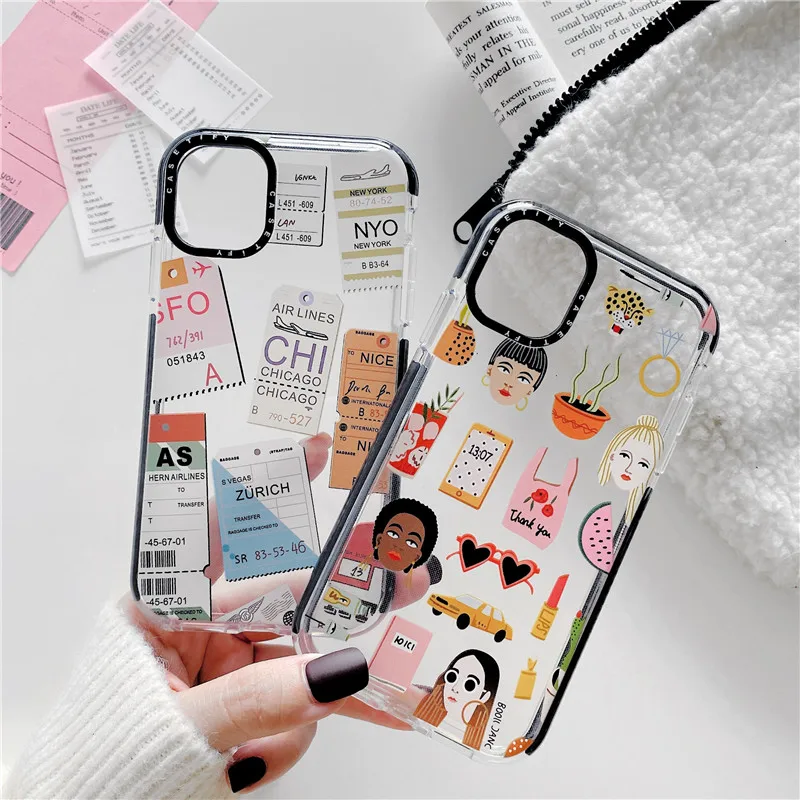 GYKZ модный прозрачный чехол с этикеткой для девушек путешествий iPhone 11 Pro Max 7 8 plus X XR