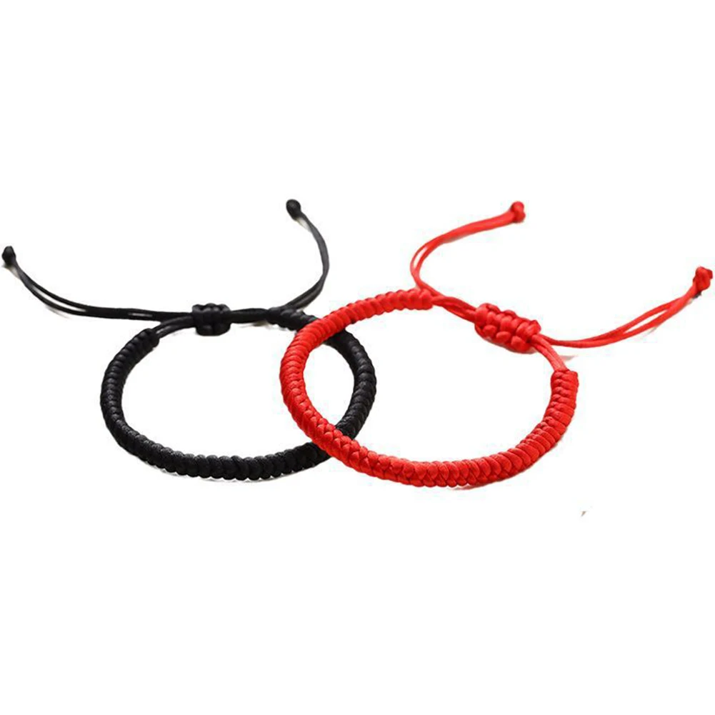 Lucky Red XiaoZhan Thread Bracelet Tibetan Buddhist Handwoven Braided Rope Knots Bracelets Prayer Charm Jewelry Lover Wristbands