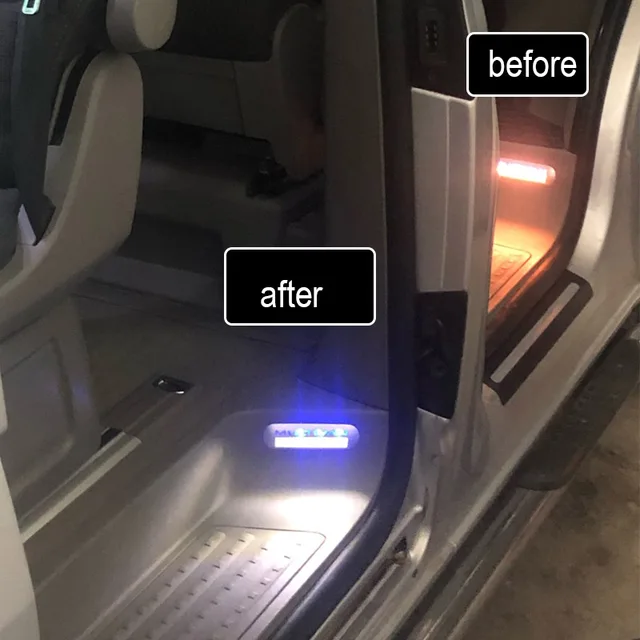 16pcs White Error Free For VW Multivan Caravelle Transporter T5 T5.1 T6 LED Bulb Entry Interior Foot Step light LED Lamp ONLY 2