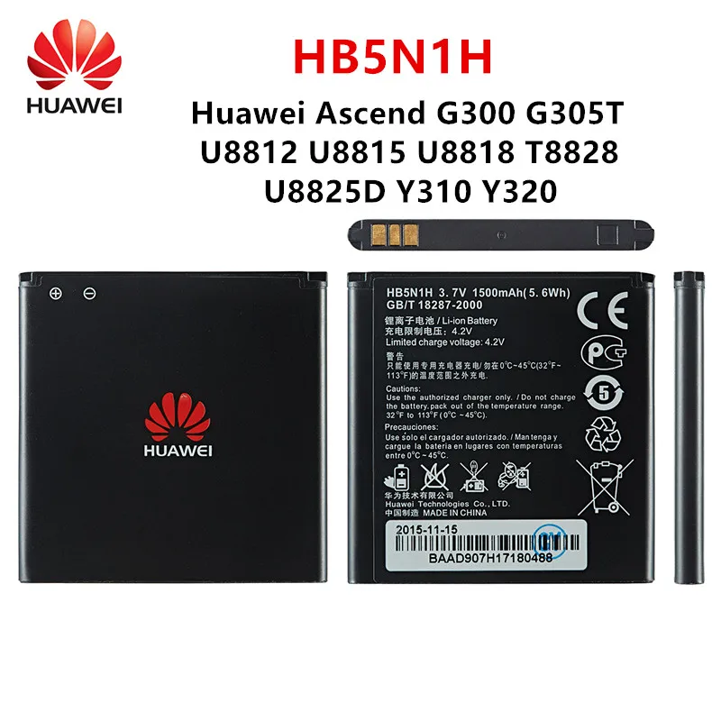 100% Оригинальный аккумулятор HB5N1H 1500 мАч для телефона Huawei Ascend G300 G305T C8812 U8815 U8818 T8828 Y220