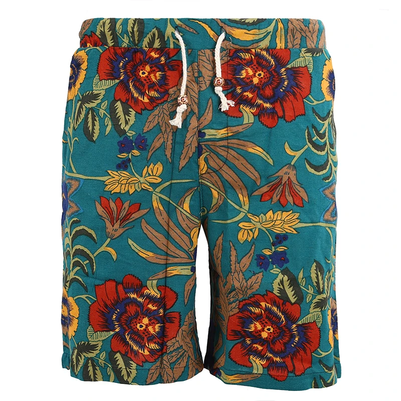 Классические дизайнерские мужские шорты с цветочным принтом, льняные дышащие быстросохнущие мужские повседневные пляжные шорты, мужские пляжные шорты-M-6XL