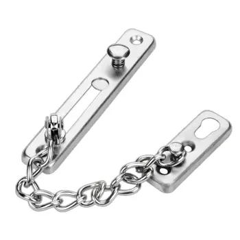 価格 304 ステンレス鋼セキュリティドアチェーンロック盗難防止ドアチェーンドアラッチシルバードアロックドアロックハードウェア