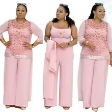 Стиль африканская женская одежда Дашики модный шифоновый материал эластичный двухсекционный комплект Топ+ комбинезон размер L XL 2XL 3XL YWQ 68