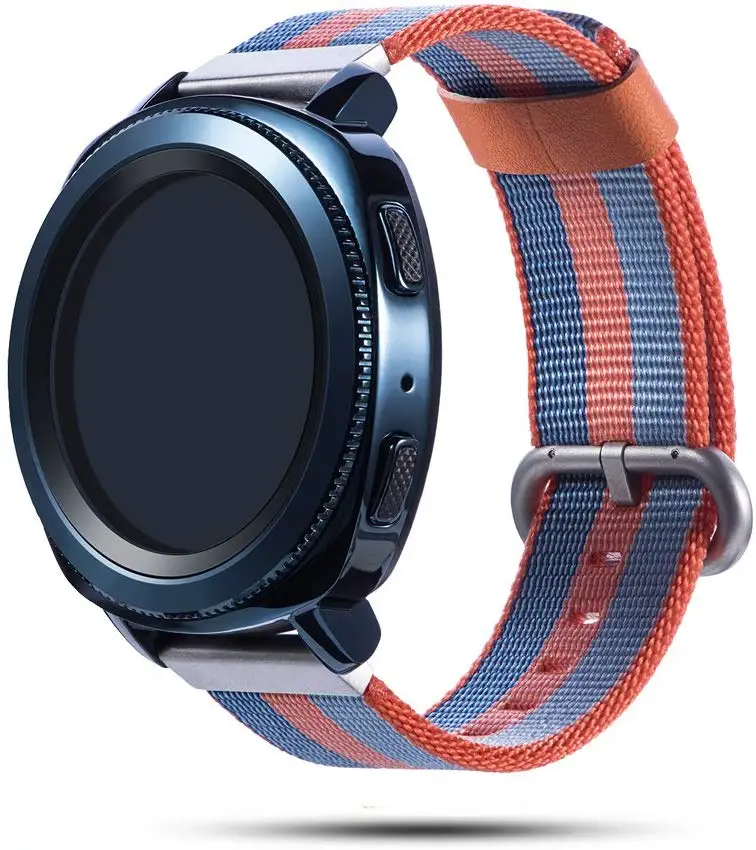 Тканый нейлоновый ремешок для samsung Galaxy Watch 46 мм 42 мм Active 2 huawei GT 2 ремешок Magic Huami Amazfit браслет 22 мм 20 мм - Цвет ремешка: Yellow blue