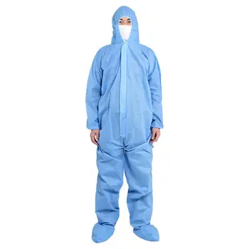 

Unisex Disposable No Woven Waist Tight Zip Hood Dust Proof Protection Coverall Dust Proof Zip Closure Anti Droplet