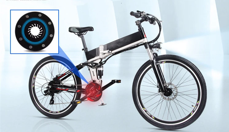 Sale Aluminum Alloy Frame 26 Inch Folding Mountain E Bike 48v 10.4ah Lg Hidden Battery 250w 350w Electric Bicycle 25