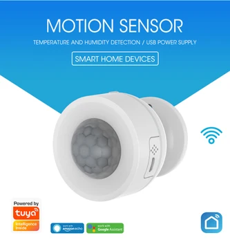 

Tuya Powered Wi-Fi PIR Motion Sensor Built-in Temperature Humidity Sensor Wireless Passive Infrared Detector Burgla