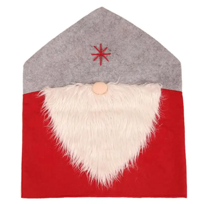Рождественская накладка на стул мультяшный Санта Клаус Снеговик напечатанный нетканый материал накладка на стул табуреты шапки основы домашний декор Navidad - Цвет: 18
