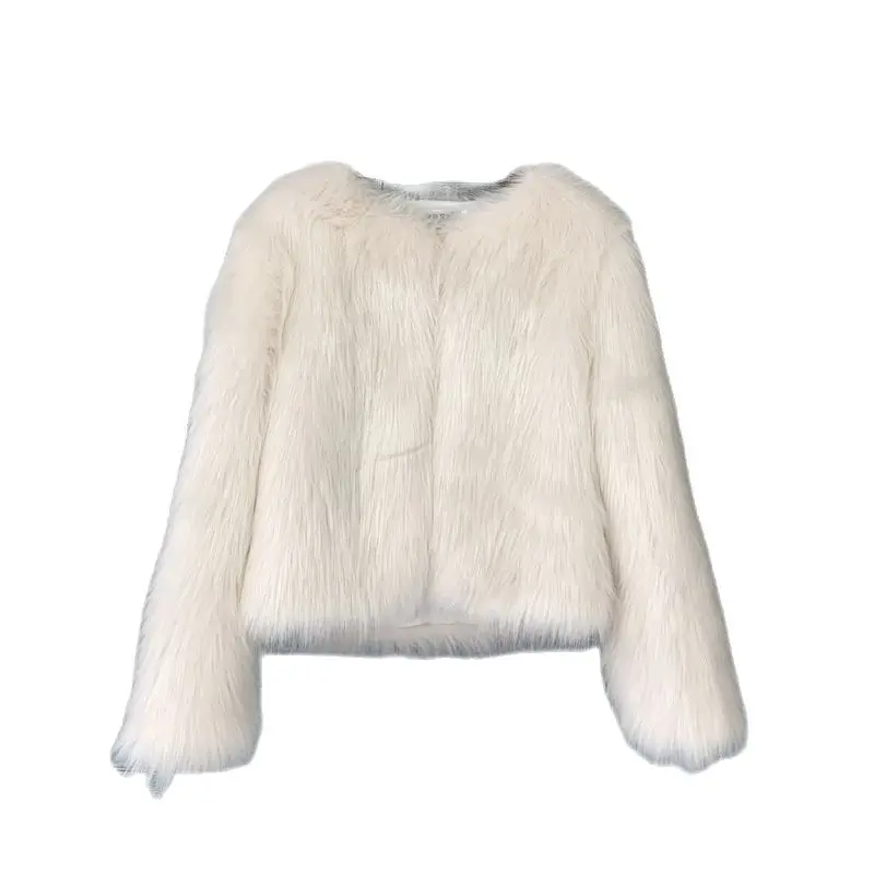 

S-XXXL New Fashion Korean Style Solid Color Fur Women's Short Coats Fox Fur Overcoat Faux Fur Coat