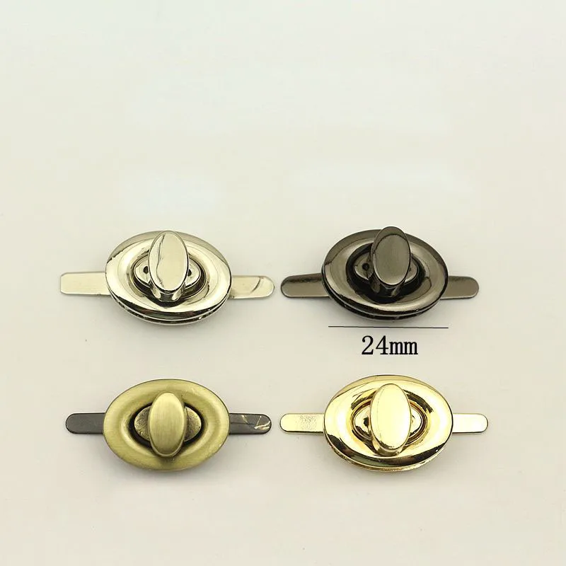 

20Pcs 24x18mm Oval Metal Twist Locks for Handbag Closure Lock Snap Purse Clasp Buckles Handmade Bag Accessory DIY Leather Craft