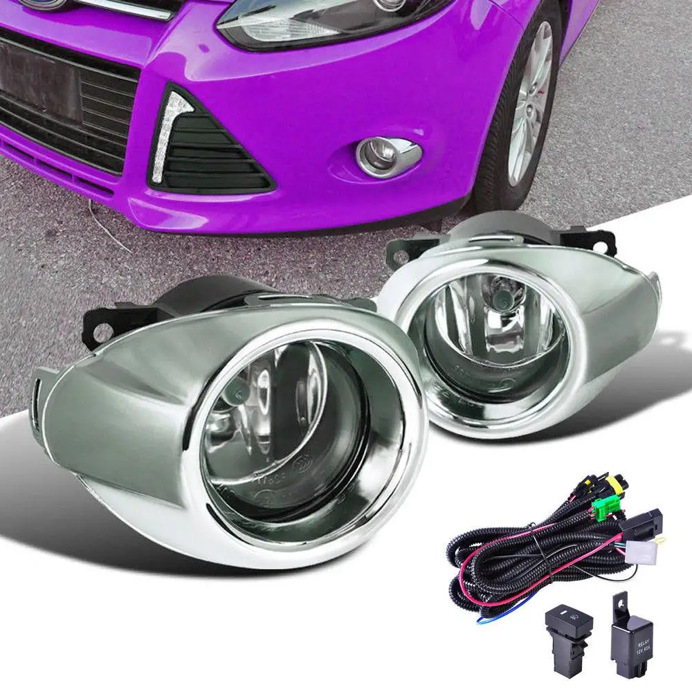 Противотуманные фары дальнего света для Ford Focus 2012 2014 + хромированная решетка