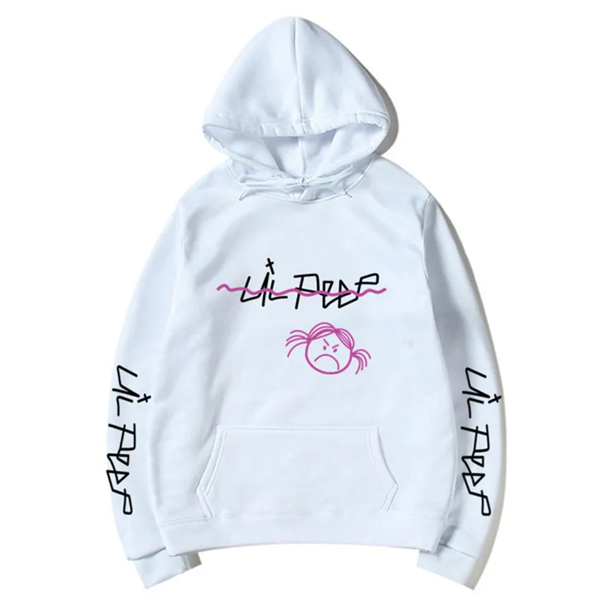 Lil открытым толстовки модная модель в стиле «любящее lil. Открытым принт Для женщин кофты с капюшоном пуловер, Свитшот Для женщин sudaderas Толстовка в уличном стиле - Цвет: white h