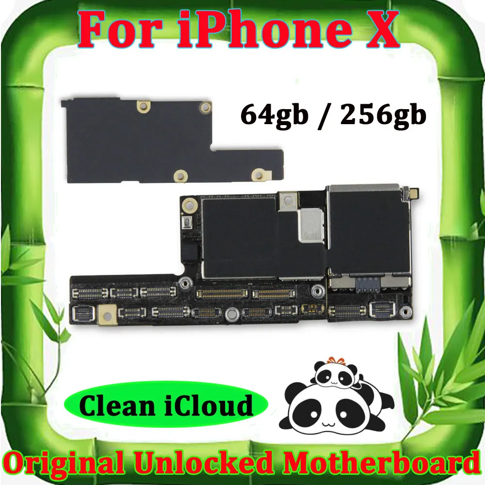 Original Mother board For iPhone X Unlocked Mainboard without Face ID with Full Chips IOS Logic Board icloud unlock motherboard