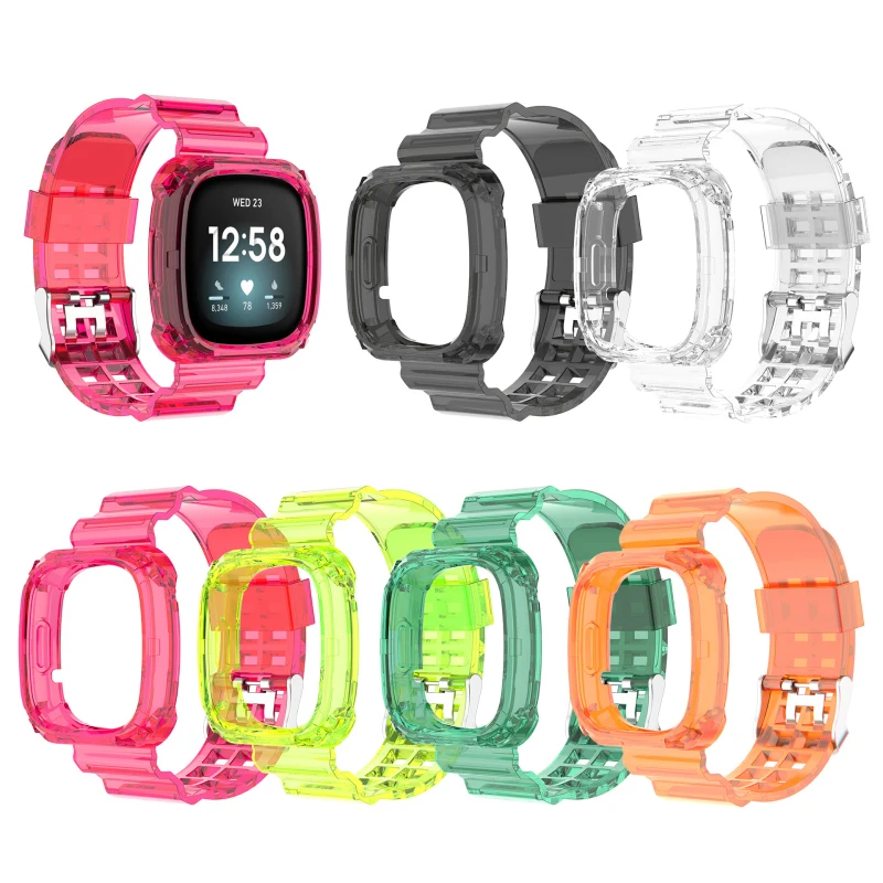 

Protection Smart Band Case For Fitbit Versa 3 Transparent Bracelet Replacement Plastic Durable Scratch Proof Smart Watch Strap