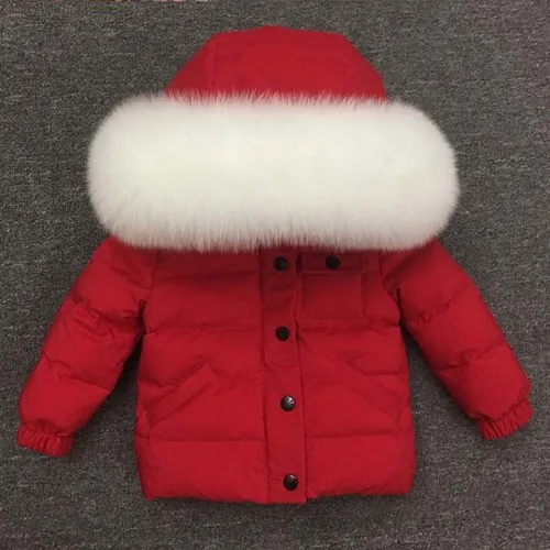 Kids Winter Duck Down Coats for Boys Girls 1-7Y,Children Hooded Outwear Jackets Windproof Outfits - Цвет: F