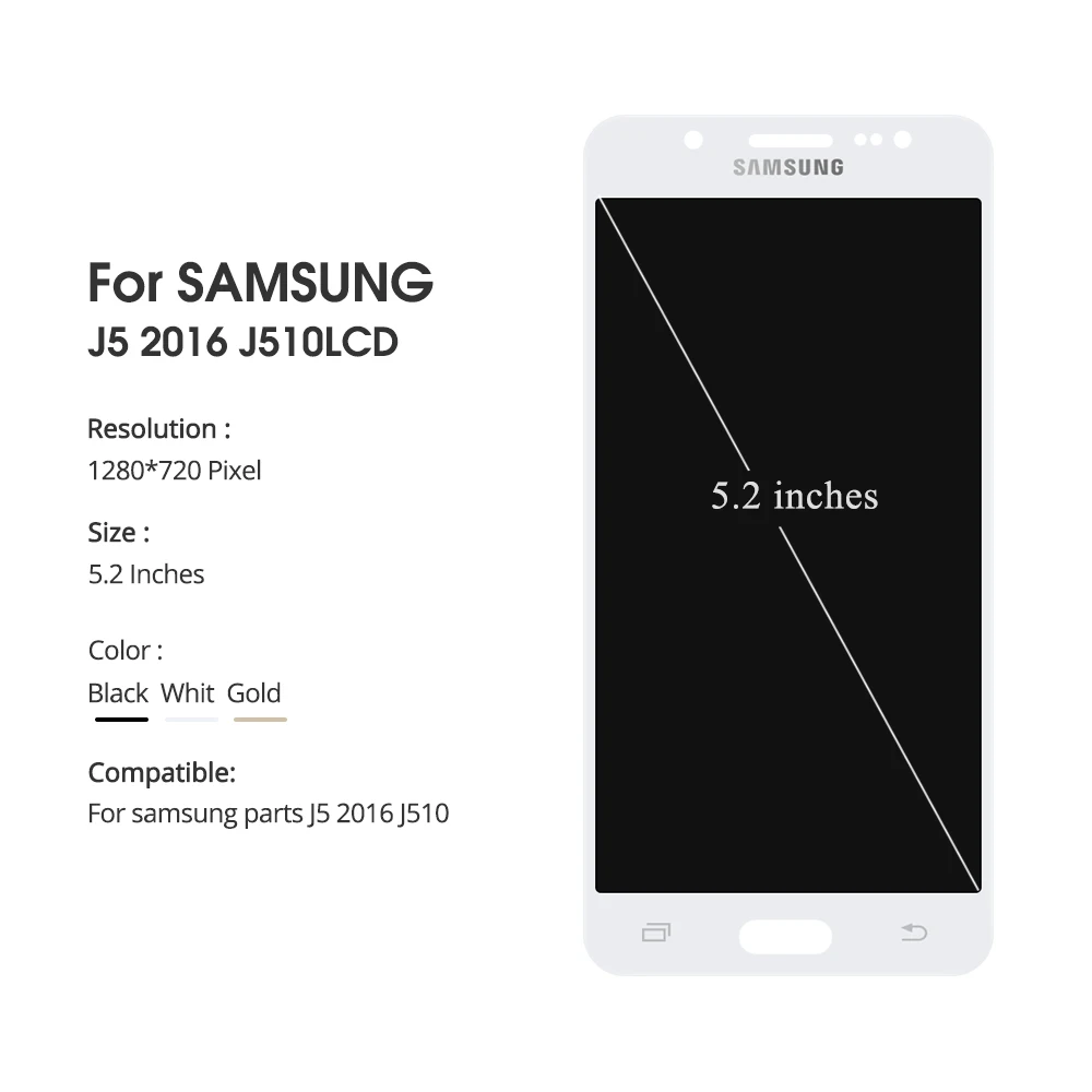 J510 lcd для Samsung Galaxy J5 J510 SM J510F J510FN J510M J510Y/DS кодирующий преобразователь сенсорного экрана в сборе с рамкой кнопка Home