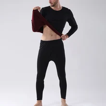 2 шт., мужские кальсоны, зимние, теплые, тонкие, плотные, одноцветные, Осень-зима, пижама, топы+ штаны, набор нижнего белья, Мужская одежда для сна