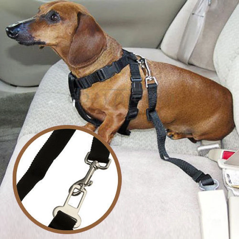 

Car Pet Dog Seat Belt Puppy Car Seatbelt Harness Lead Clip Pet Dog Supplies Safety Lever Auto Traction Products