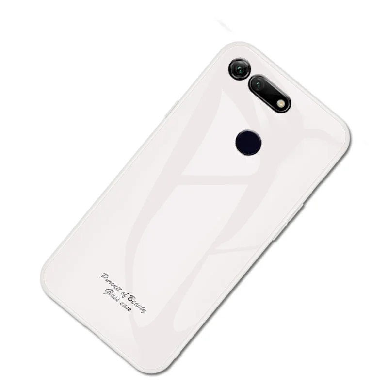 Macaron стеклянный чехол для huawei Honor V20, Модный милый Противоударный задняя крышка для huawei Honor View 20, задняя крышка для телефона - Цвет: Белый