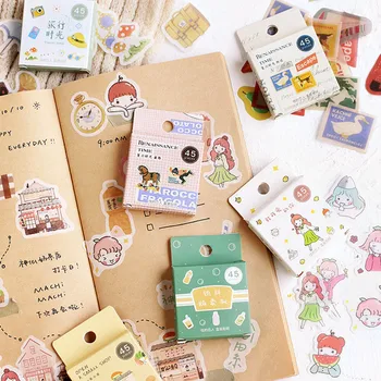 

45pcs Summer Stickers Scrapbooking Of Juice Cake Cheery Bloom Decorative For Stationery Craft Diy Diary Album Stick Label