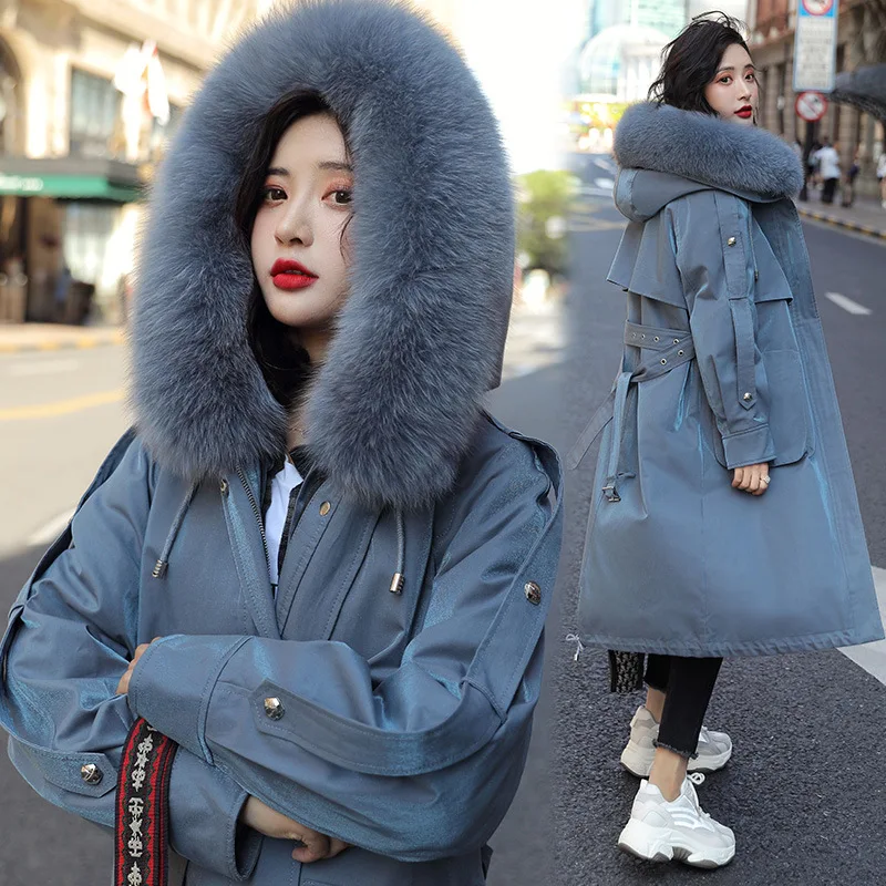 

Cotton-padded Clothes Women's Mid-length 2019 Winter New Style Korean-style Loose-Fit over-the-Knee down Jacket Cotton-padded Cl