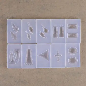 

10 Pcs/set UV Crystal Epoxy Mould Hollow Love Heart Five Star DIY Handmade Earrings Pendant High Translucent Mold