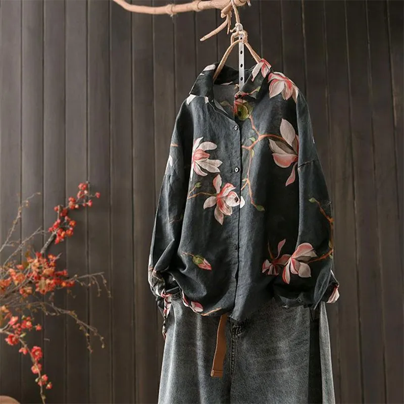 New Spring Arts Style Femme Blusas Women Long