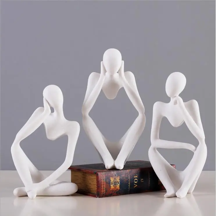 

Abstract thinkers sculpture ,Figure resin statuette creative figurine ornaments modern home decoration accessories wedding gifts
