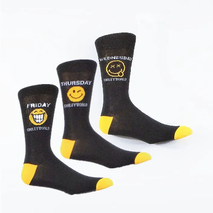 3 пары мужских носков со смайликом Размер США 7-9, европейский размер 39-42