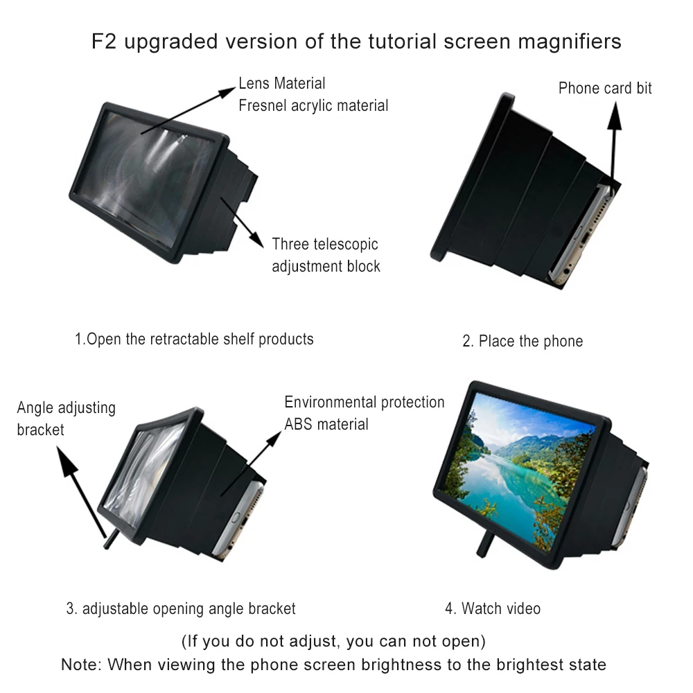 Универсальный экран мобильного телефона увеличивающая подставка 3D экран Увеличение видео стеклянная подставка кронштейн для iPhone HD планшет складное устройство для увеличения подвес для Samsung держатель мобильного телефона