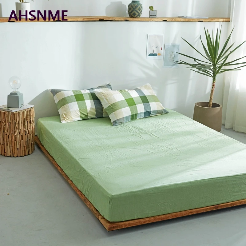 Ahsnme Grass Green 100 Cotton Sheets Super Soft Parure De Lit Cool