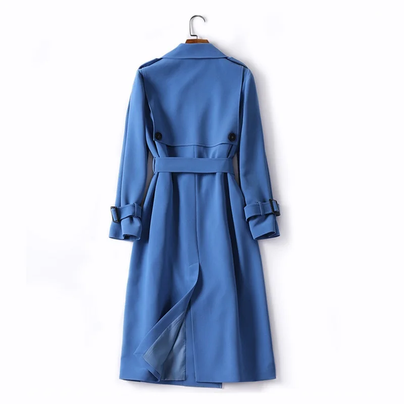 Windbreaker Women Autumn Classic Belt Double Breasted Trench Coat Women Slim Elegant Office Long Business Outerwear Female