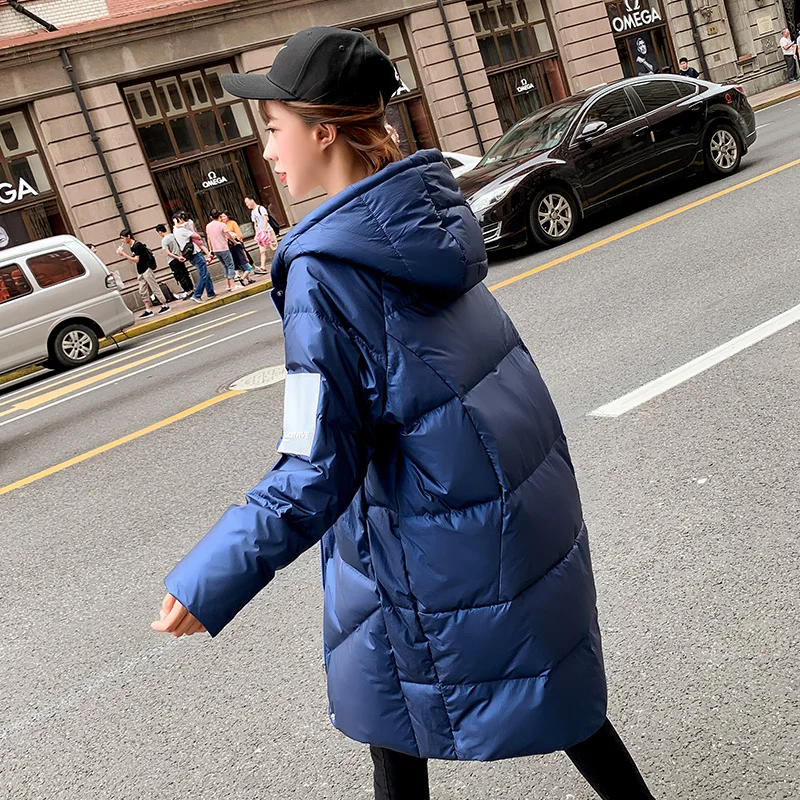 

90% White Duck Down Jacket Women Thick Long Winter Coat Women Hooded Korean Female Puffer Jacket Doudoune Femme