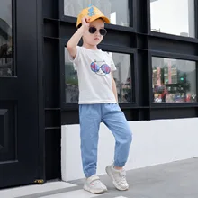 Летняя детская одежда, детские джинсы, Детские повседневные противомоскитные штаны, тонкие, для мужчин и женщин, для малышей