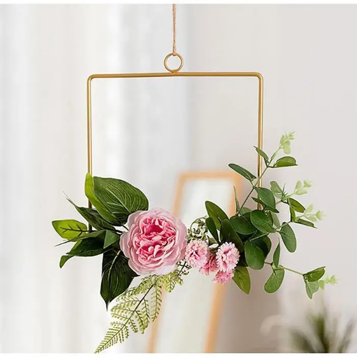 18 style decoration Creative Wall Hanging Decoration Hemp Rope Simulated Flower 1 x Metal Decorations with Fake Home Decoration