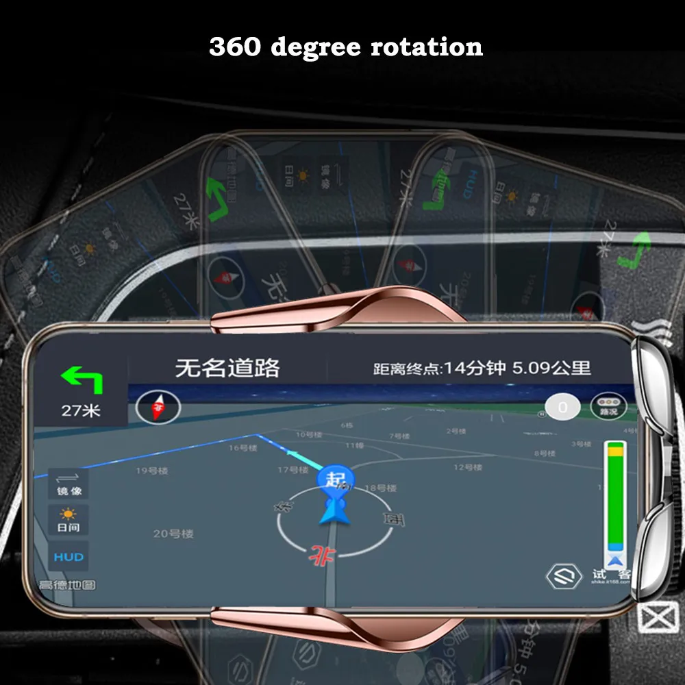 R9 smart sensor автомобильный беспроводной зарядный держатель для телефона простое Быстрое беспроводное зарядное устройство для huawei для iPhone X/8/XS/11 Pro Max