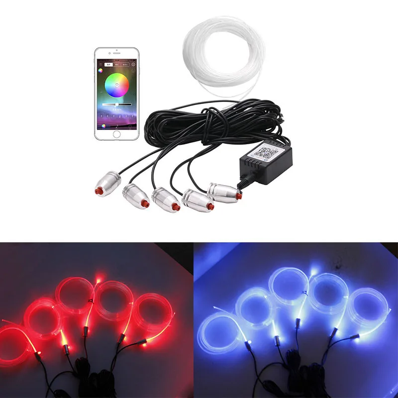 

1set Car Decoration Light Car Interior Lighting Auto LED Strip EL Wire Rope Auto Atmosphere Decorative Lamp Flexible Neon Lights
