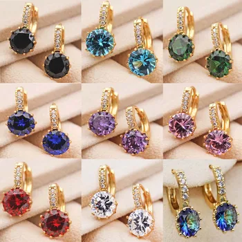 

12 style Fashion Gold earrings Drop hoop Earrings for Women's earrings Gold white Dangle Earrings Wedding Jewelry accessories