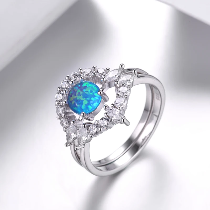 ANGELFRIGG, натуральная 925 пробы, серебряные кольца для женщин с опалом, модные ювелирные изделия, подарок на Рождество, выпускной, вечерние - Цвет основного камня: AFR7237