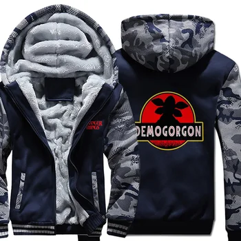 

2019 Winter New Hoodie Fahion Sweatshirts Stranger Things Raglan Camouflage Coat Thick Funny Streetwear Warm Clothing Hooded