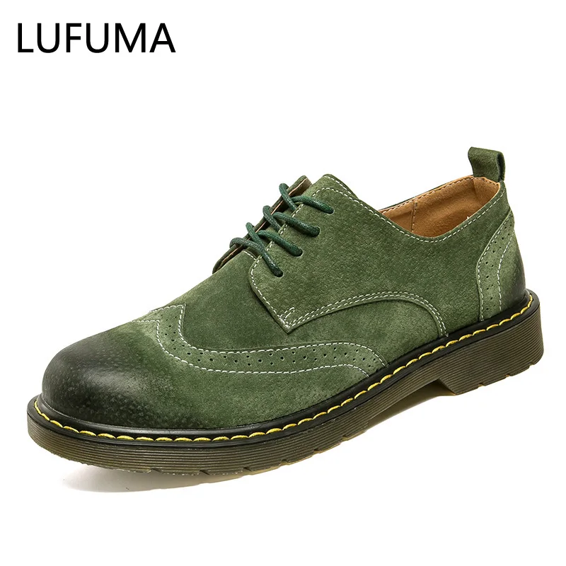 

LUFUMA 2019 New Men Autumn Fashion Working Shoes Quality Flats Lace-up Men Shoes Walking Comfortable Breathable Men Oxfords