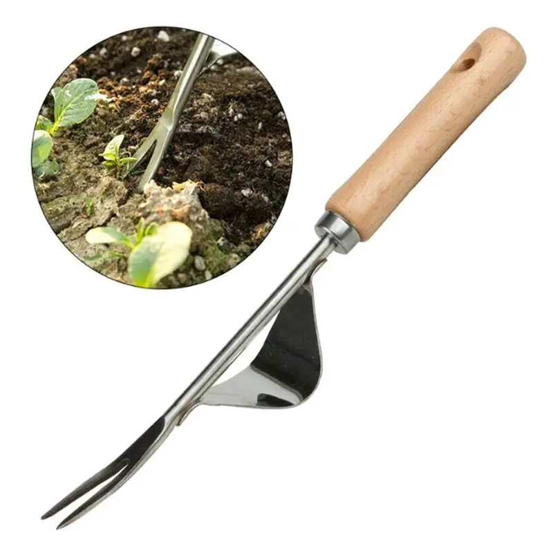 Ручной Weeder вилка металлический ручной садовый Деревянный инструмент для прополки садовые инструменты для выкапывания 649E