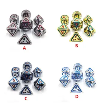 

New Metal Dice 7pcs/set Dungeons & Dragons Creative RPG Dice D&D Board Game Toy D4 D6 D8 D10 D12 D20 Magic Props Polyhedral Dice