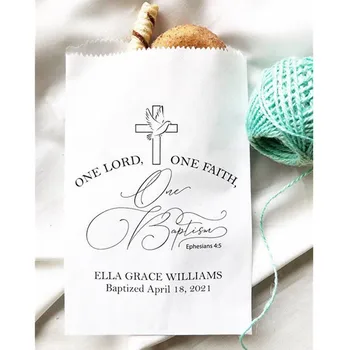

Custom Baptism Favor Bags, Donut Bags,Cookie Buffet,Candy Buffet, Favor Bags,Treat Bags,Personalized Baptism, Baby, Christian