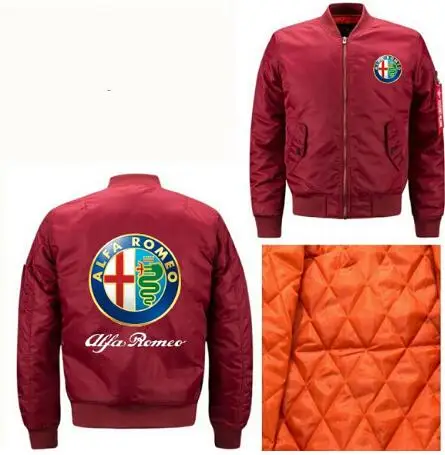 Летающая куртка Alfa Romeo Bomber, зимняя утепленная мужская куртка на молнии, мужская повседневная куртка Аниме K - Цвет: thick model