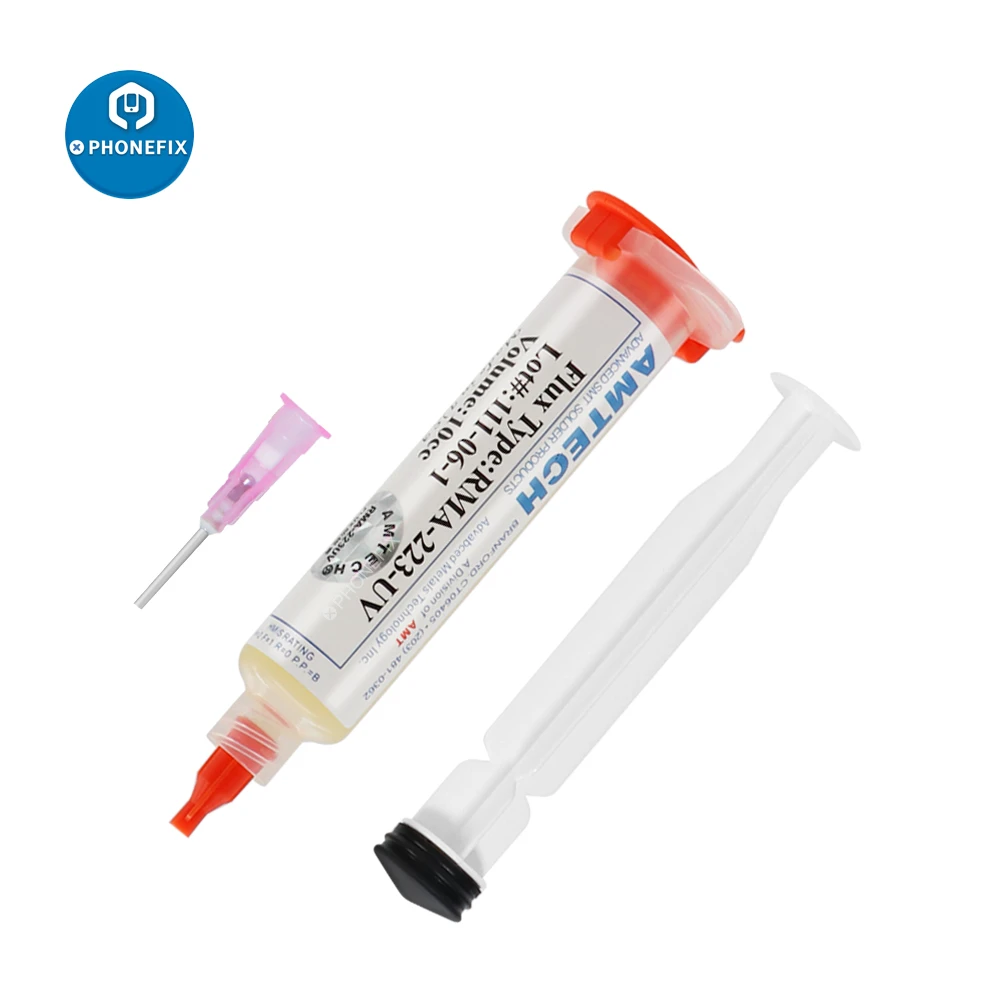 RMA-223-UV Paste with Syringe Needle for Mobile Phone BGA Soldering  Made in USA!  AMTECH RMA-223 Welding Paste best welding rod for thin metal