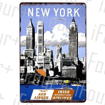 

New York Tin Sign Metal Plate Plaque Metal Vintage Decor Metal Sign Metal Poster Home Bar Pub Cafe Decoration Vintage Posters