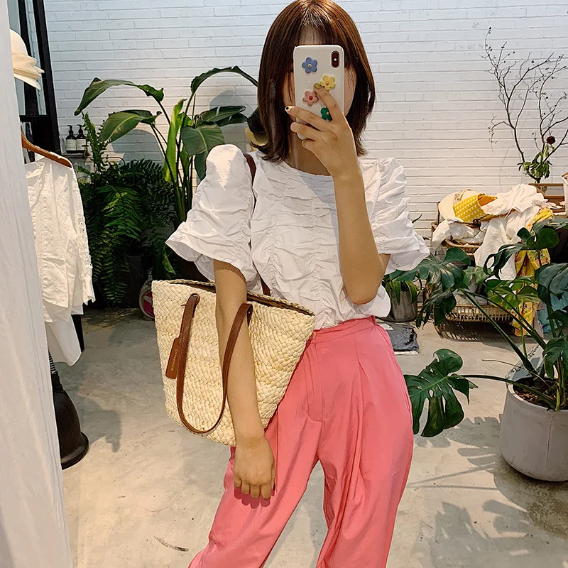 

Shang Xin Woman 2019 New Korean Hand-held Lace Single Shoulder Bag Fashionable Occidental Girl Slant Tooth Bag