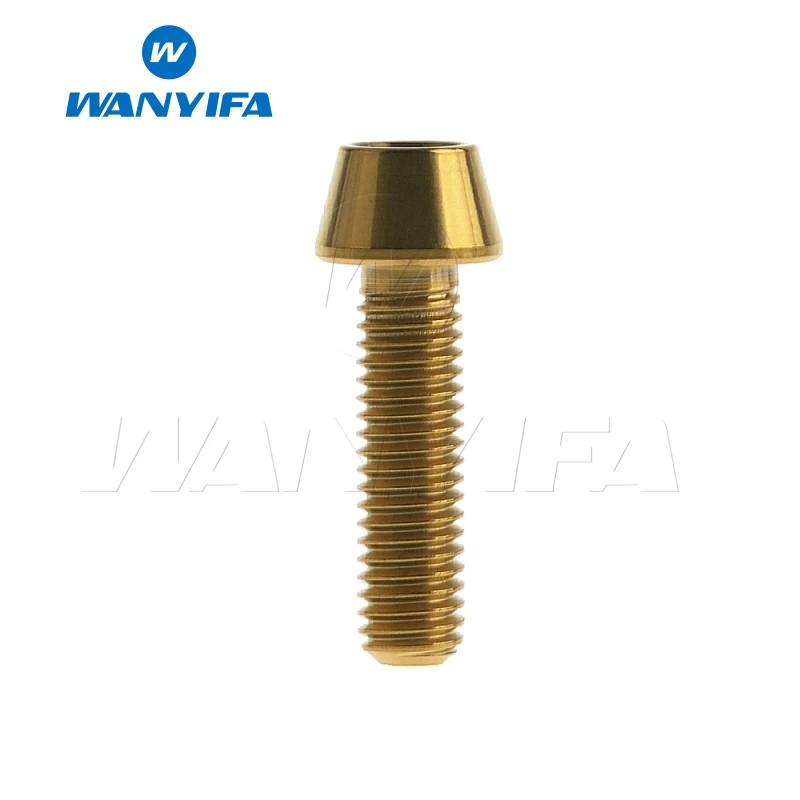 M5x18 Gold Wanyifa M5x9 15, 16, 18, 20, 25 30 35, 40 45 50 55 60 мм шестигранный ключ конической головкой Винт с титановым болтом для Велосипедный вынос руля - Цвет: M5x18 Gold