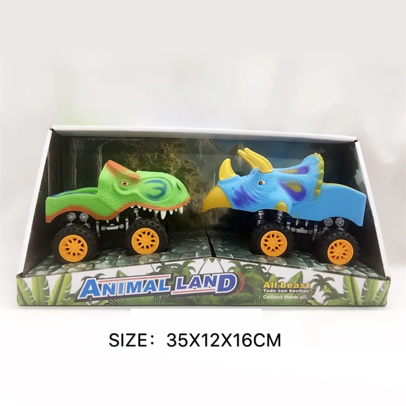 

Cartoon Inertia Dinosaur Model Animal Car Sliding Dinosaur Head Inertia Car Hot Sales Animal Small Toy Car